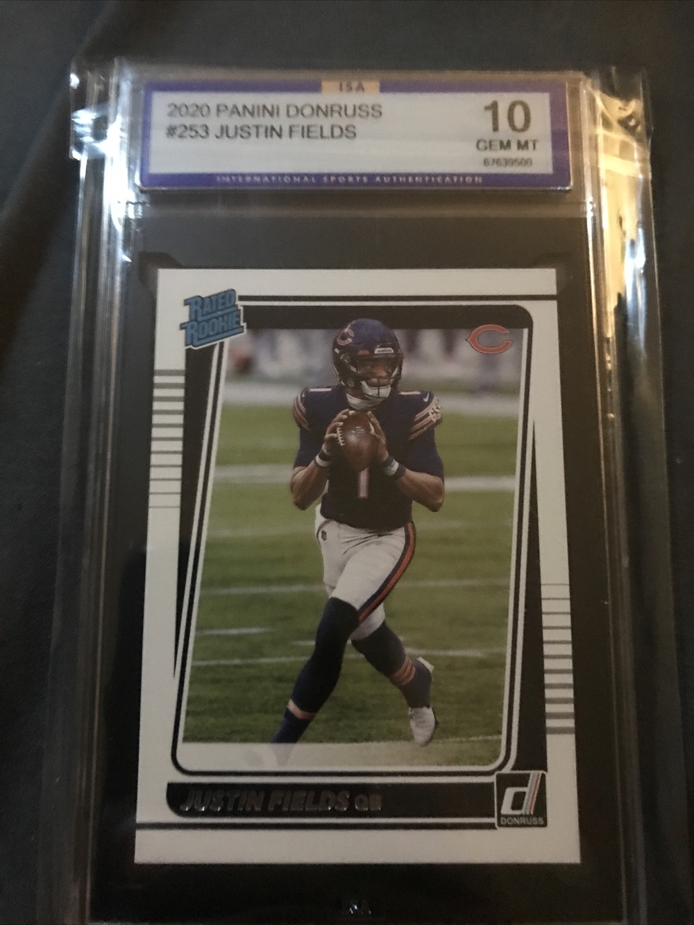 2020 ERROR PANINI DONRUSS #253 JUSTIN FIELDS RC ROOKIE GEM MINT ISA 10